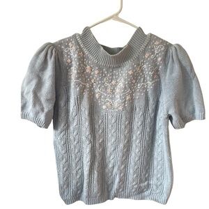 Vintage Shenanigans Embroidered Cable Knit Sweater 🌸